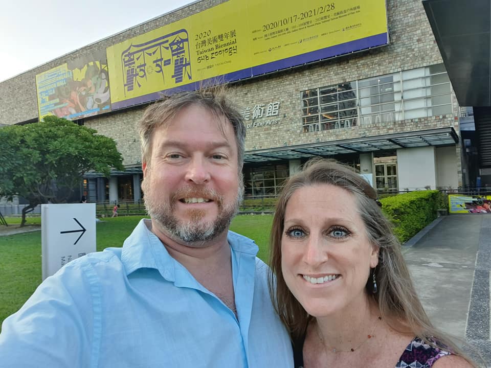 James and Vickie in front of the Taiwan Museum of Science